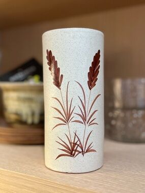 Vintage MCM Italian Ceramic Vase with Wheat Motif